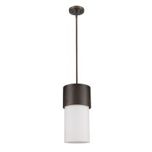 Midtown Single Light 9" Wide Pendant with White Glass Shade