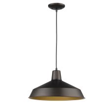 Alcove Single Light 15" Wide Pendant with Metal Shade