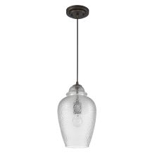 Brielle Single Light 8" Wide Pendant with Clear Glass Shade