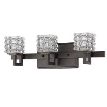 Coralie 3 Light 18" Wide Bathroom Vanity Light with Pressed Crystal Shades