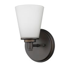 Conti Single Light 10" High Wall Sconce with Hand Blown White Glass Shade