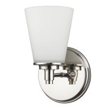 Conti Single Light 10" High Wall Sconce with Hand Blown White Glass Shade