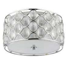 Isabella 3 Light 16" Wide Flush Mount Ceiling Fixture with Crystal Shade