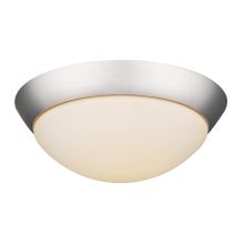 Single Light 11" Wide LED Flush Mount Ceiling Fixture with Satin Opal Glass Shade