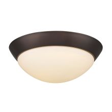 Single Light 13" Wide LED Flush Mount Ceiling Fixture with Satin Opal Glass Shade