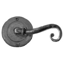 Iron Art Scroll Privacy Leverset with Round Escutcheon