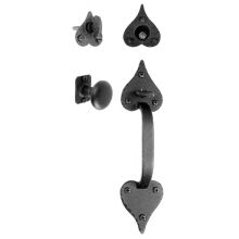 Rough Iron Sectional Single Cylinder Mortise Heart Entry Handleset with Inside Knob