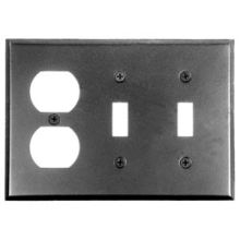 4-1/2" x 6-5/8" Single Duplex Outlet and Two Toggle Switch Plate