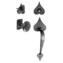 Rough Iron Sectional Single Cylinder Mortise Heart Entry Handleset with Inside Knob