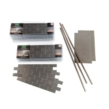 Aspect - 4" x 12" Sheet Metallic Subway Style Peel and Stick Wall Backsplash Tile Kit with Trim - Sold by Carton (15 SF/Carton)