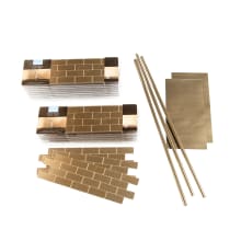 Aspect - 4" x 12" Sheet Metallic Subway Style Peel and Stick Wall Backsplash Tile Kit with Trim - Sold by Carton (15 SF/Carton)