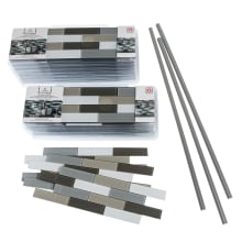 Aspect - 4" x 13" Sheet Metallic Subway Tile Peel and Stick Backsplash Wall Tile - Sold by Carton (15 SF/Carton)