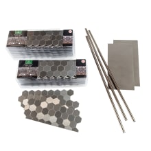 Aspect - DIY 4" x 12" Hexagon Mosaic Honeycomb Metallic Peel and Stick Backsplash Wall Tile - Sold by Carton (15 SF/Carton)