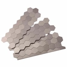 Aspect - 4" x 11" Hexagon Honeycomb Metallic Peel and Stick Backsplash Wall Tile - Sold by Carton (3 Sheets = 1 Sq Ft) - Made in USA