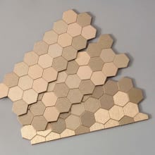 Aspect - 4" x 11" Hexagon Honeycomb Metallic Peel and Stick Backsplash Wall Tile - Sold by Carton (3 Sheets = 1 Sq Ft) - Made in USA