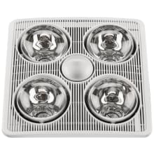 Heater Series 90 CFM 1.2 Sone Ceiling Mounted Bath Fan with Four 270W Heat Lamps, Incandescent Lighting, and Slatted Grille