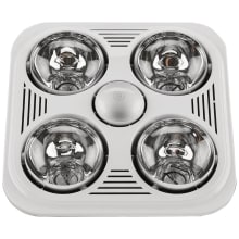 Heater Series 90 CFM 1.2 Sone Ceiling Mounted Bath Fan with Four 270W Heat Lamps, Incandescent Lighting, and Vented Grille