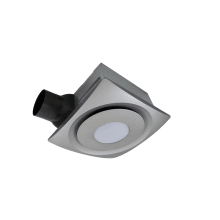 90 CFM 0.3 Sones Single Speed Ceiling Mounted Low Profile Exhaust Fan with Light and Anti-Vibration Mounting Brackets