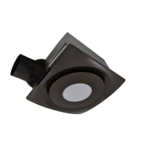 90 CFM 0.3 Sones Single Speed Ceiling Mounted Humidity Sensing Low Profile Exhaust Fan with Light and Anti-Vibration Mounting Brackets