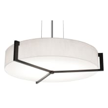 Apex 14" Wide LED Commercial Wood Single Pendant with Fabric and Acrylic Shade