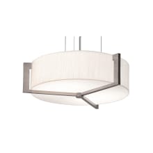 Apex 14" Wide LED Commercial Wood Single Pendant with Fabric and Acrylic Shade