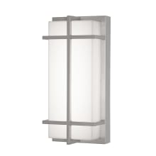 August 12" Tall LED Outdoor Wall Sconce with White Acrylic Shade