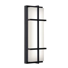 August 20" Tall LED Outdoor Wall Sconce with White Acrylic Shade