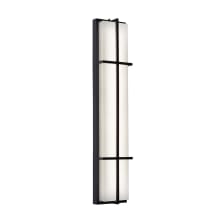 August 36" Tall LED Outdoor Wall Sconce with White Acrylic Shade