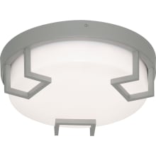 Beaumont Single Light 12" Wide Integrated LED Outdoor Flush Mount Drum Ceiling Fixture / Wall Sconce