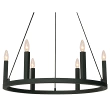 Grace 6 Light 26" Wide Taper Candle Style Chandelier