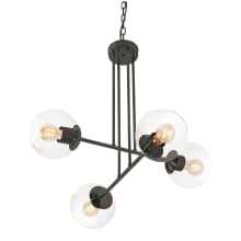 Jamie 4 Light 25" Wide Chandelier with Clear Glass Shades