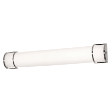 Pacific 48" Wide LED Bath Bar with White Acrylic Shade