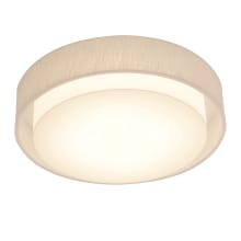 Sanibel 16" Wide Commercial LED Flush Mount Ceiling Fixture with Fabric and Acrylic Shade