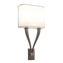 Tory 23" Tall Double Wide ADA Commercial LED Bathroom Sconce with Acrylic and Fabric Shade