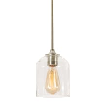 William 6" Wide Mini Pendant with Clear Glass Shade