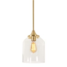 William 8" Wide Mini Pendant with Clear Glass Shade