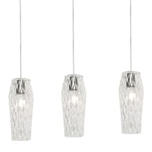Candace 3 Light 36" Wide Linear Pendant with Faceted, Clear Glass Shades