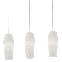 Candace 3 Light 36" Wide Linear Pendant with Faceted, Frosted Glass Shades