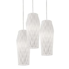Candace 3 Light 18" Wide Multi Light Pendant with Faceted, Frosted Glass Shades