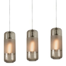Hermosa 3 Light 41" Wide Linear Pendant with Brown Glass Shades