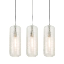 Hermosa 3 Light 41" Wide Linear Pendant with Water Glass Shades