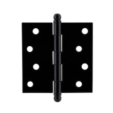 Rustic Iron 4" Residential Ball Tip Door Hinge with Square Corners with Staggered Screw Pattern