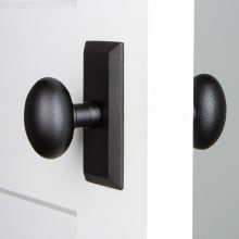 Vale  - Rustic Cast Iron Non-Turning Two-Sided Dummy Door Knob Set with Aeg Egg Knob