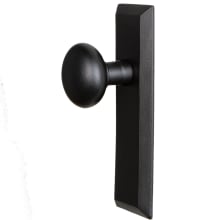 Keep - Rustic Farmhouse Matte Black Cast Iron Non-Turning One Sided Single Dummy Door Knob with Round Keep Knob