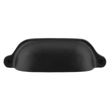 Rustic Farmhouse Black Cast Iron 4" Center to Center Cabinet Cup Pull / Drawer Cup Pull - Surface Mounted