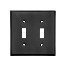 Rustic Black (4.875" x 4.875") 2-Gang Double Toggle Switch Wall Plate / Switchplate