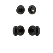 Loch - Rustic Cast Iron Single Cylinder Keyed Entry Deadbolt and Knobset Combo Pack with Aeg Knob and 2-3/4" Backset