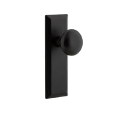 Keep - Rustic Farmhouse Matte Black Cast Iron Right Handed Privacy Door Knob Set with Round Knob and 2-3/8" Backset