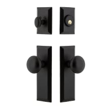 Keep - Rustic Cast Iron Single Cylinder Keyed Entry Deadbolt and Knobset Combo Pack with Keep Knob and 2-3/4" Backset