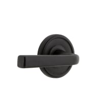 Loch - Rustic Cast Iron Left Handed Privacy Door Lever Set with Lance Lever and 2-3/8" Backset